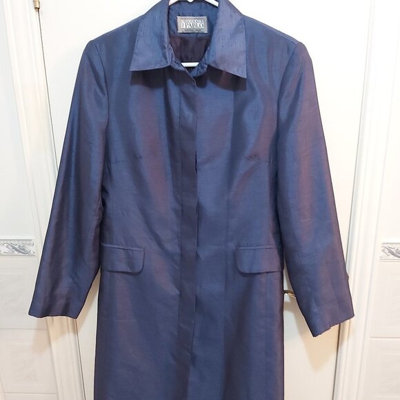 Originaux Par Pablo shimmery blue trenchcoat, size 6 - Picture 1 of 7